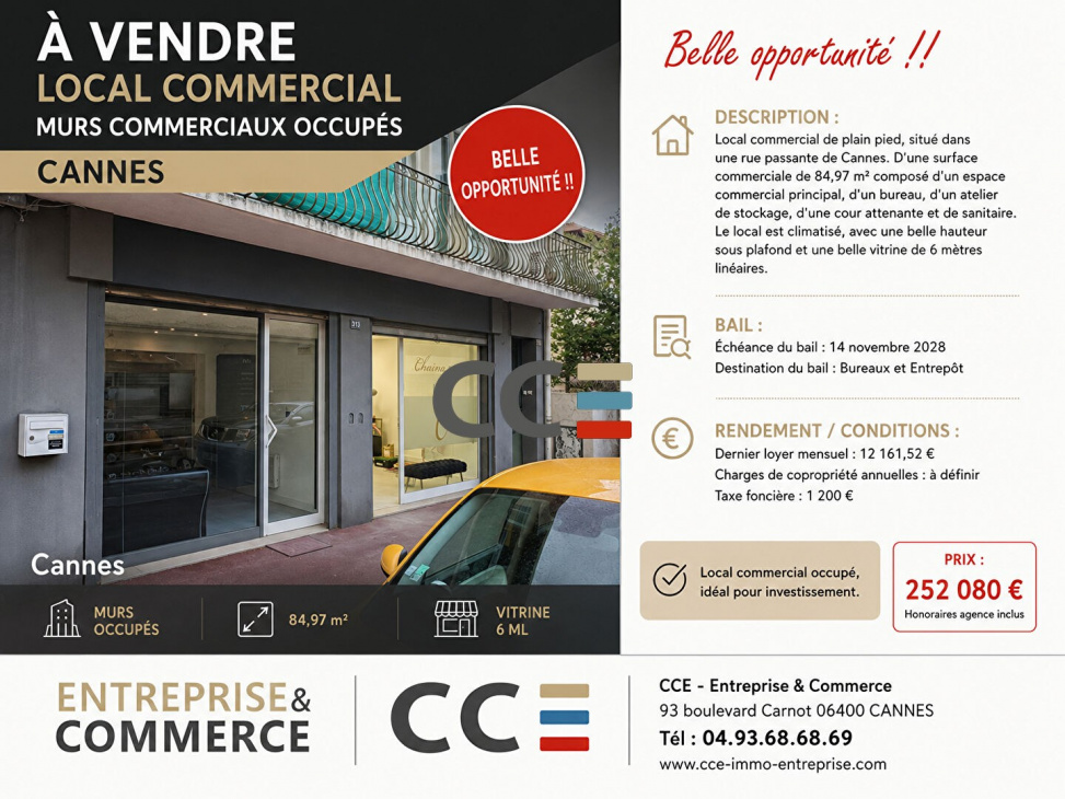 CCE ENTREPRISE & COMMERCE, Vente bureaux / locaux