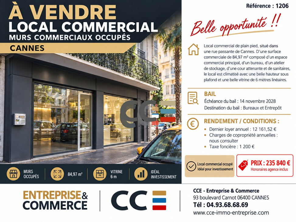 CCE ENTREPRISE & COMMERCE, Vente bureaux / locaux