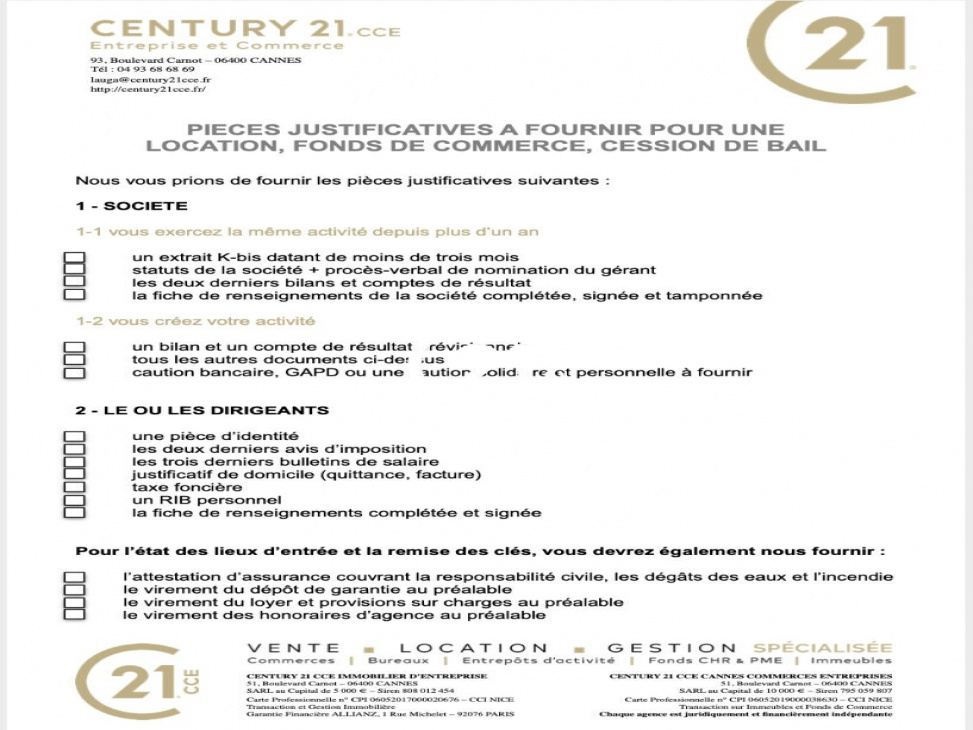 CCE ENTREPRISE & COMMERCE, VENTE Bureaux / Locaux, réf : 1934 / 726115