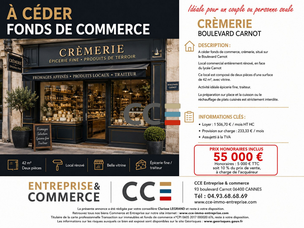 Vente commerce CANNES